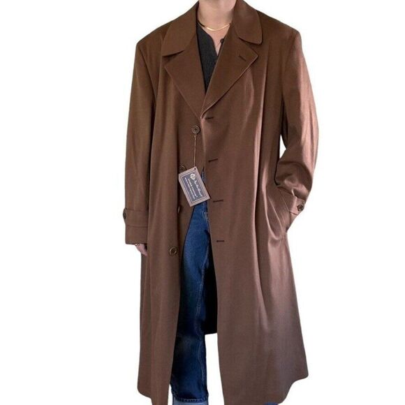 NWT Loro Piana Storm System Rain & Wind Protection Brown Cashmere Trench Coat 46 - Picture 8 of 16